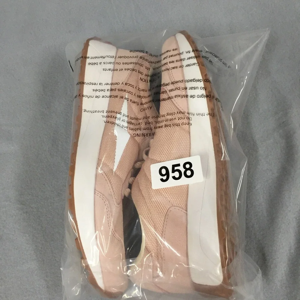 Avia Womens Memory Foam Sneakers‎ Blush Pink Mesh Suede Low Top Trainers Size 10